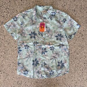 Men's The Endless Summer Coastal Floral Button-Down Shirt in Light Blue